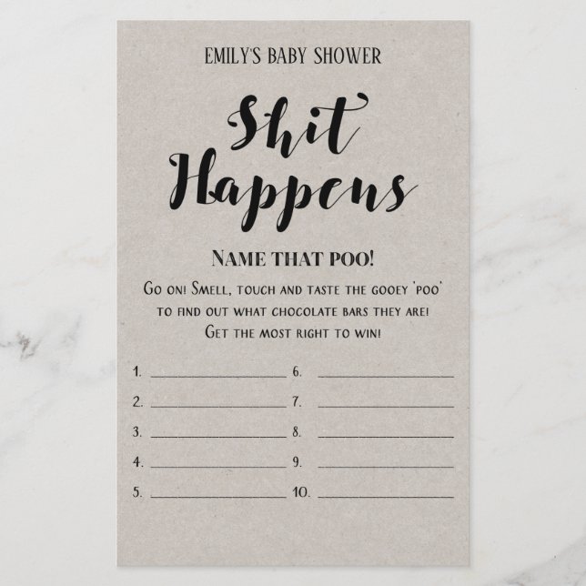 Jogo de Chá de Bebê Rústico Moderno IMPRESSO (Frente)