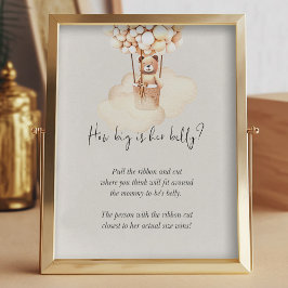 Jogo de Chá de Bebê Urso Quão Grande é a Barriga D