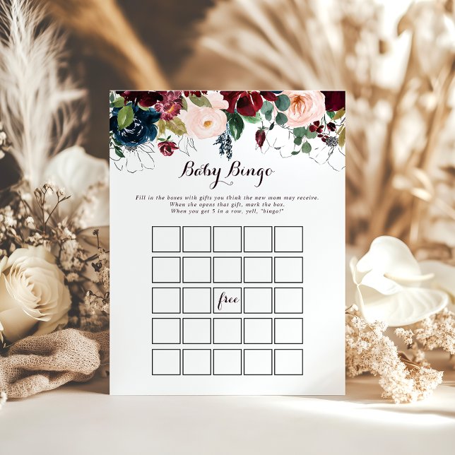 Jogo de Chá de Bingo de Bebê Ilustrado com Aquarel (Criador carregado)