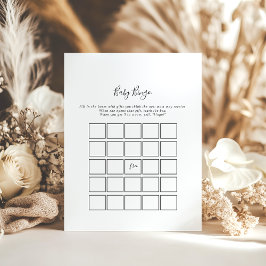 Jogo de Chá de Bingo de Bebê Minimalista Simples