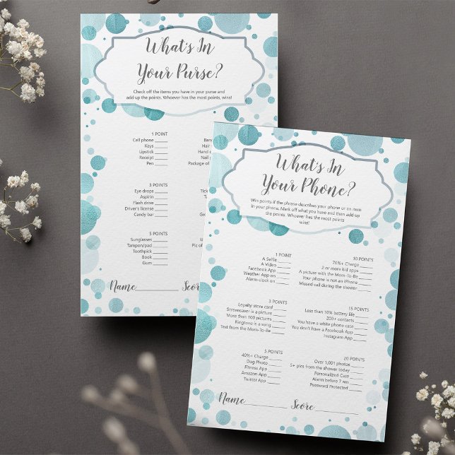 Jogo de Chá de fraldas com dois lados, O que há no (Criador carregado)