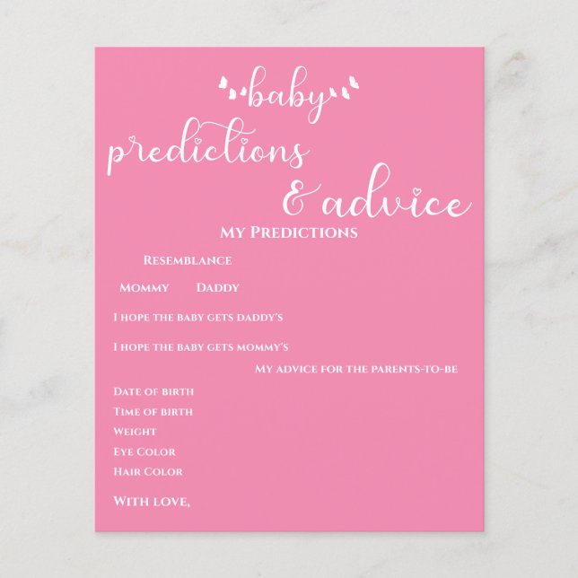 Jogo de Chá de fraldas da Caligrafia da Borboleta  (Frente)