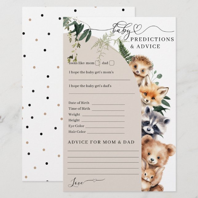 Jogo de Chá de fraldas da Floresta Woodland (Frente/Verso)