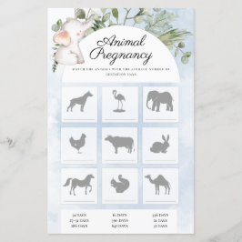 Jogo de Chá de fraldas da Gravidez Animal