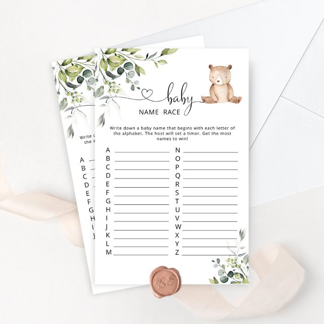 Jogo de chá de fraldas da raça do nome do bebê do  (Criador carregado)