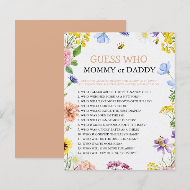 Jogo De Chá de fraldas De Abelhas Como Pode Ser (Frente/Verso)