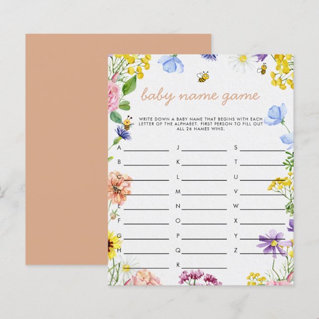 Jogo De Chá de fraldas De Abelhas Como Pode Ser (Frente/Verso)