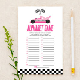 Jogo de Chá de fraldas de Alfabeto Race Rosa