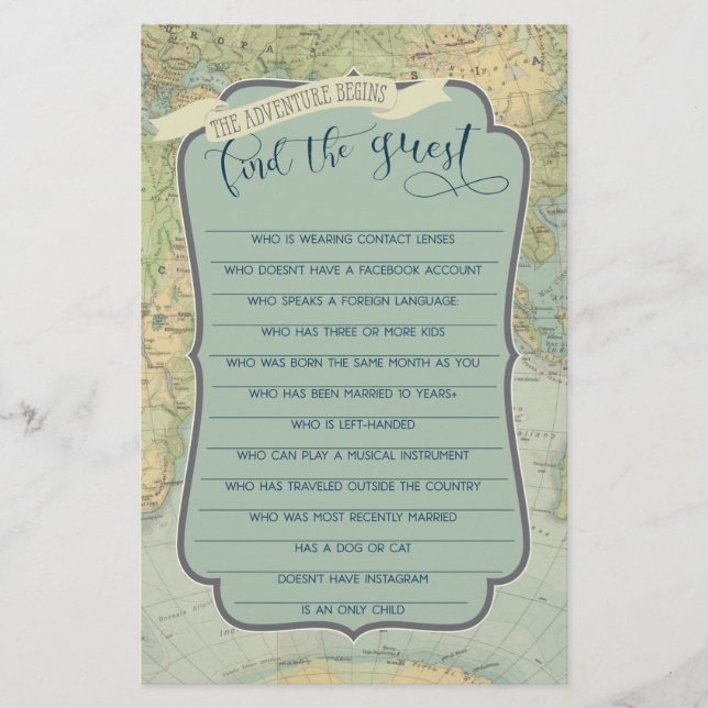 Jogo de Chá de fraldas de Aventura Encontre o Conv (Frente)