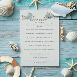 Jogo de Chá de fraldas de Baleia Adorável