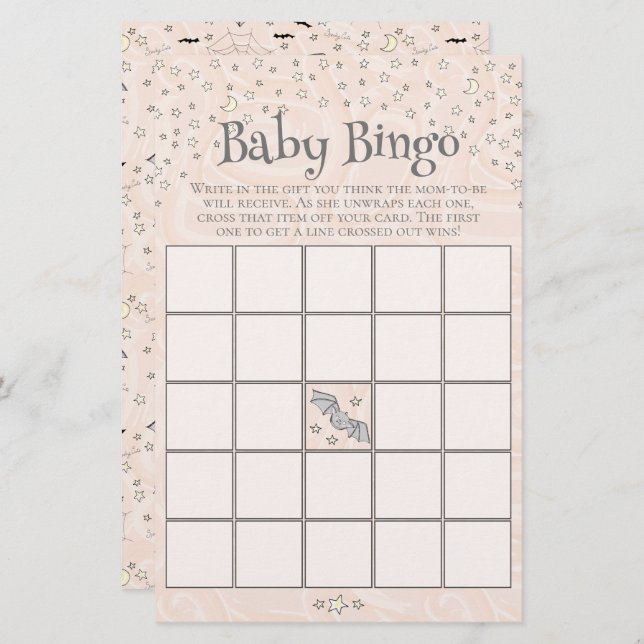 Jogo de Chá de fraldas de Bingo de Bebê Bonito e L (Frente/Verso)