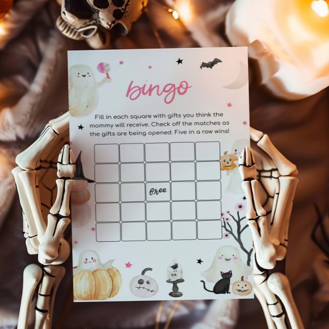 Jogo de Chá de fraldas de Boo do Halloween (A Little Boo Baby Shower Bingo Game)