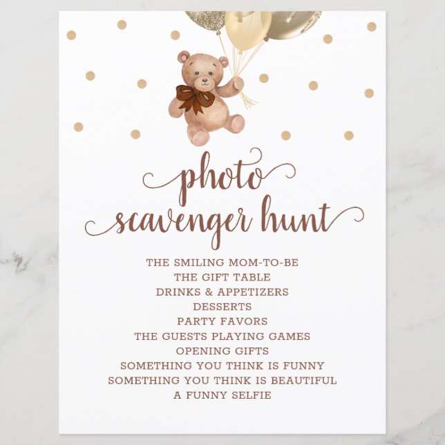 Jogo de Chá de fraldas de Caça de Foto do Urso de  (Frente)