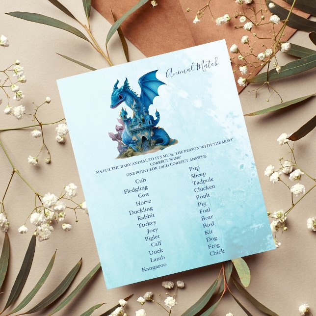 Jogo de Chá de fraldas de Correspondência Animal (Criador carregado)