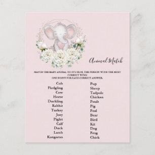 Jogo de Chá de fraldas de Correspondência Animal