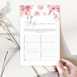 Jogo de chá de fraldas de corrida de nomes de bebê