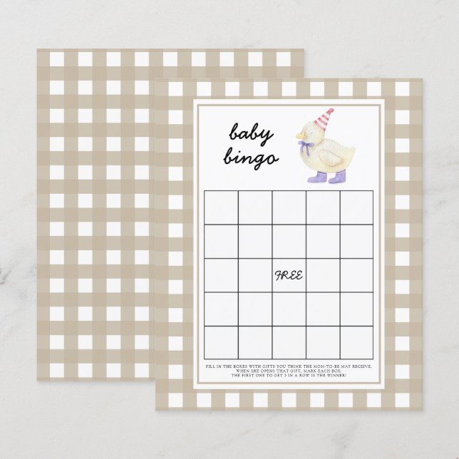 Jogo de Chá de fraldas de Duck Sortudo (Frente/Verso)