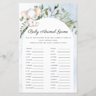 Jogo de Chá de fraldas de Elefante Azul para Bebês