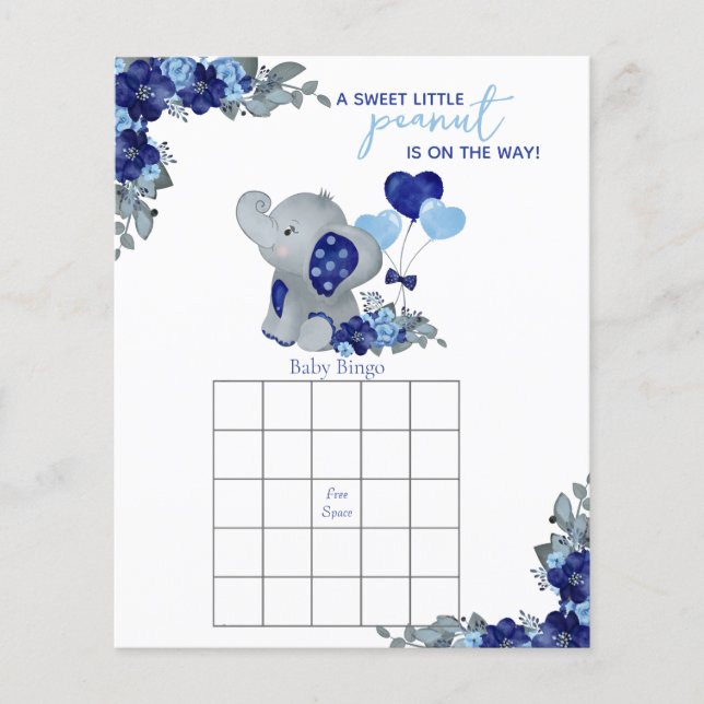 Jogo de Chá de fraldas de Elefante Boy (Frente)