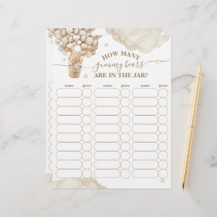 Jogo de Chá de fraldas de Espera do Balão do Urso