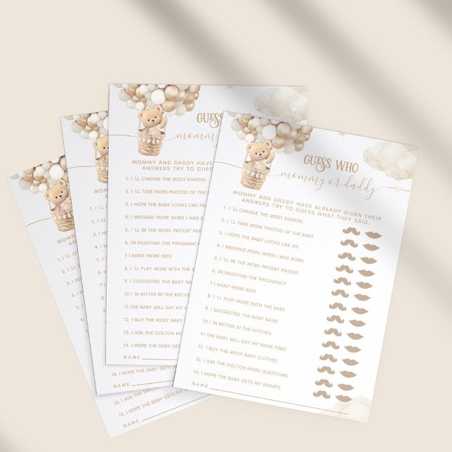 Jogo de Chá de fraldas de Espera do Bear Balloons (Criador carregado)