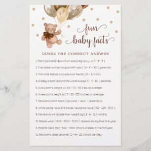 Jogo de Chá de fraldas de Fatos de Bebê Divertidos