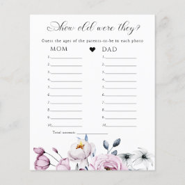 Jogo de Chá de fraldas de Flores Azuis e Cor-de-Ág