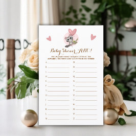 Jogo de Chá de fraldas de guaxinim minimalista ABC