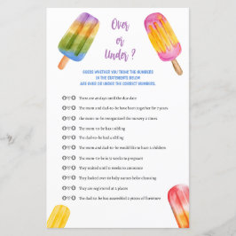 Jogo de Chá de fraldas de picolé de Verão, com ou 