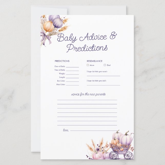 Jogo de Chá de fraldas de Pumpkin Roxo (Frente)