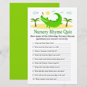 Jogo de chá de fraldas do Alligator Nursery Rhyme 