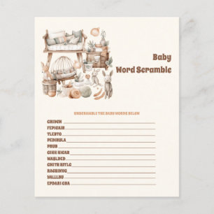 Jogo de Chá de fraldas do Baby Word Scramble