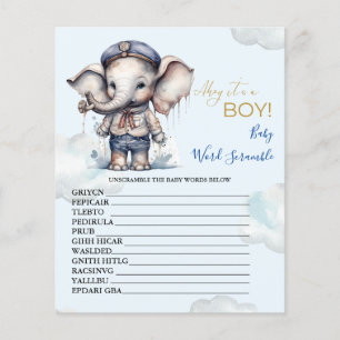 Jogo de Chá de fraldas do Baby Word Scramble