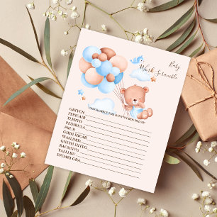 Jogo de Chá de fraldas do Baby Word Scramble