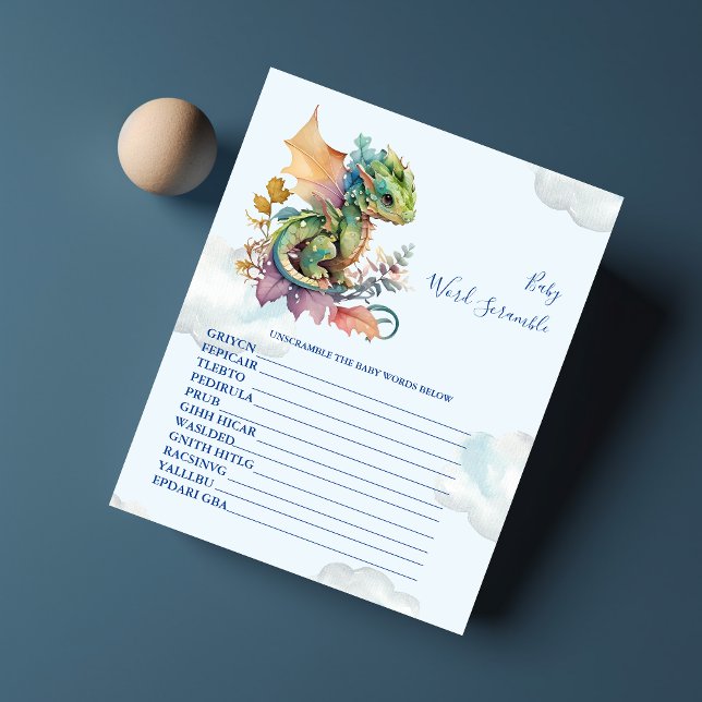 Jogo de Chá de fraldas do Baby Word Scramble (Criador carregado)