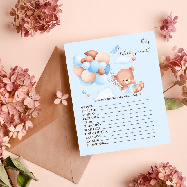 Jogo de Chá de fraldas do Baby Word Scramble (Criador carregado)