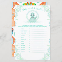 Jogo de Chá de fraldas do Bebê Dinossauro Azul