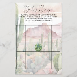 Jogo de Chá de fraldas do Pastel Boho Desert Cactu