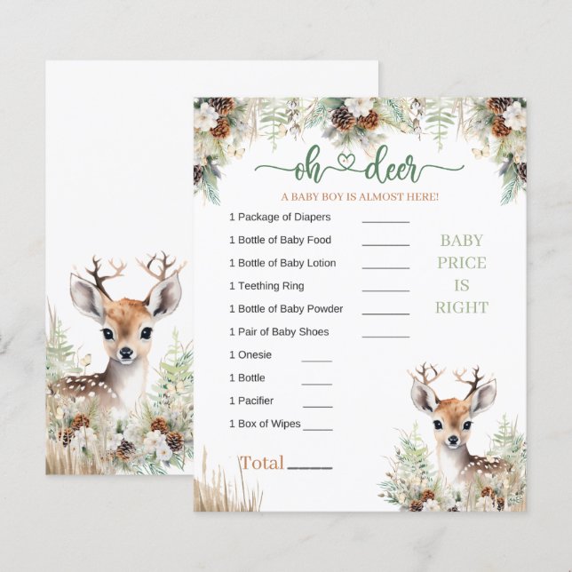 Jogo de Chá de fraldas do Woodland Deer (Frente/Verso)