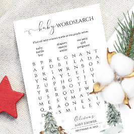 Jogo de Chá de fraldas do Word Search Winter Woodl