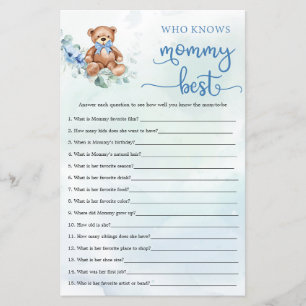 Jogo de Chá de fraldas Eucalyptus Wreath Teddy Bea