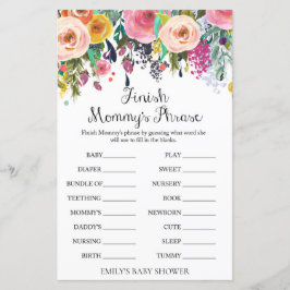 Jogo de Chá de fraldas Floral de Jardim IMPRESSO