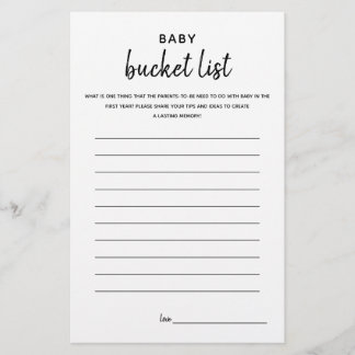 Jogo de Chá de fraldas Minimalista da Lista de Bal