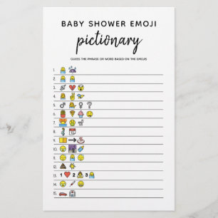 Jogo de Chá de fraldas Minimalista do Baby Emoji