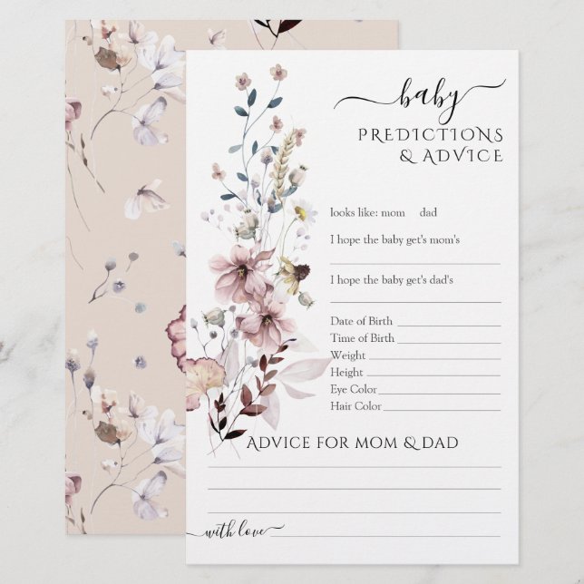 Jogo de Chá de fraldas moderno do Wildflower (Frente/Verso)