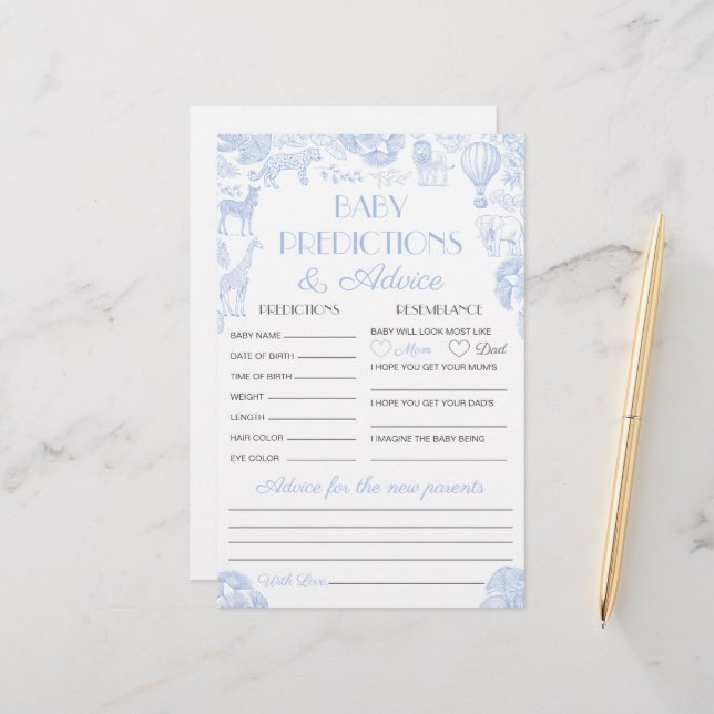 Jogo de Chá de fraldas para Bebês e Advice Boy (Frente/Verso In Situ)