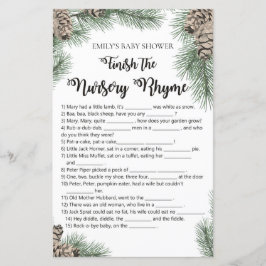 Jogo de Chá de fraldas Pinecone de inverno com Res