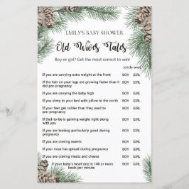 Jogo de Chá de fraldas Pinecone de inverno com Res