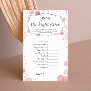 Jogo de Chá de fraldas Pink Dots Adivinha o preço 