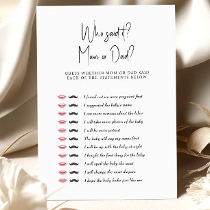 Jogo De chá de fraldas Que Disse? Mãe ou Pai?